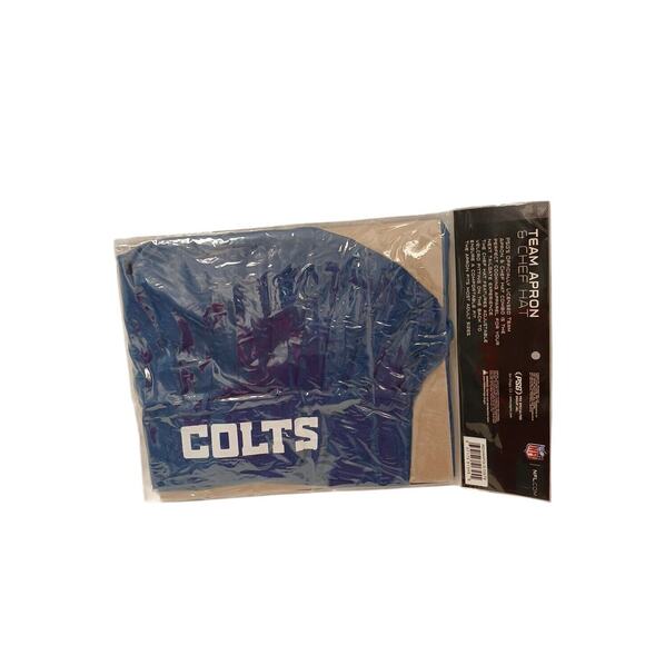 NFL Chef 2pc Set Apron Hat Indianapolis Colts Football Gift Cook BBQ Dad Father - Picture 8 of 9